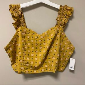BP Brass Plum Mustard Yellow Sz 4X Crop Tank Top NWT Nordstrom